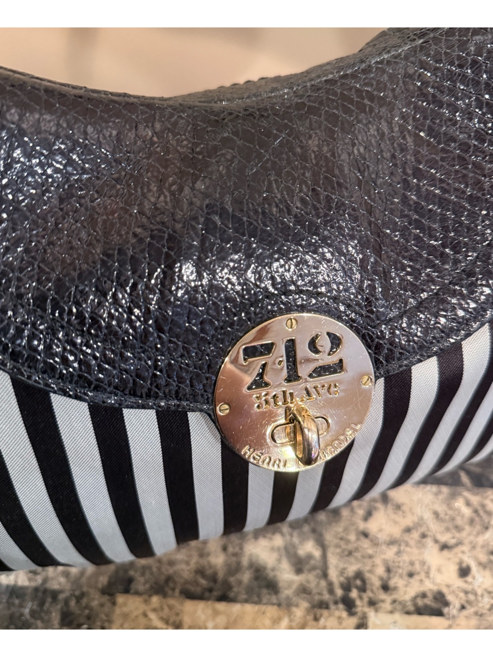 Henri Bendel 712 5th Ave Centennial Striped Hobo Bag - Picture 8 of 14